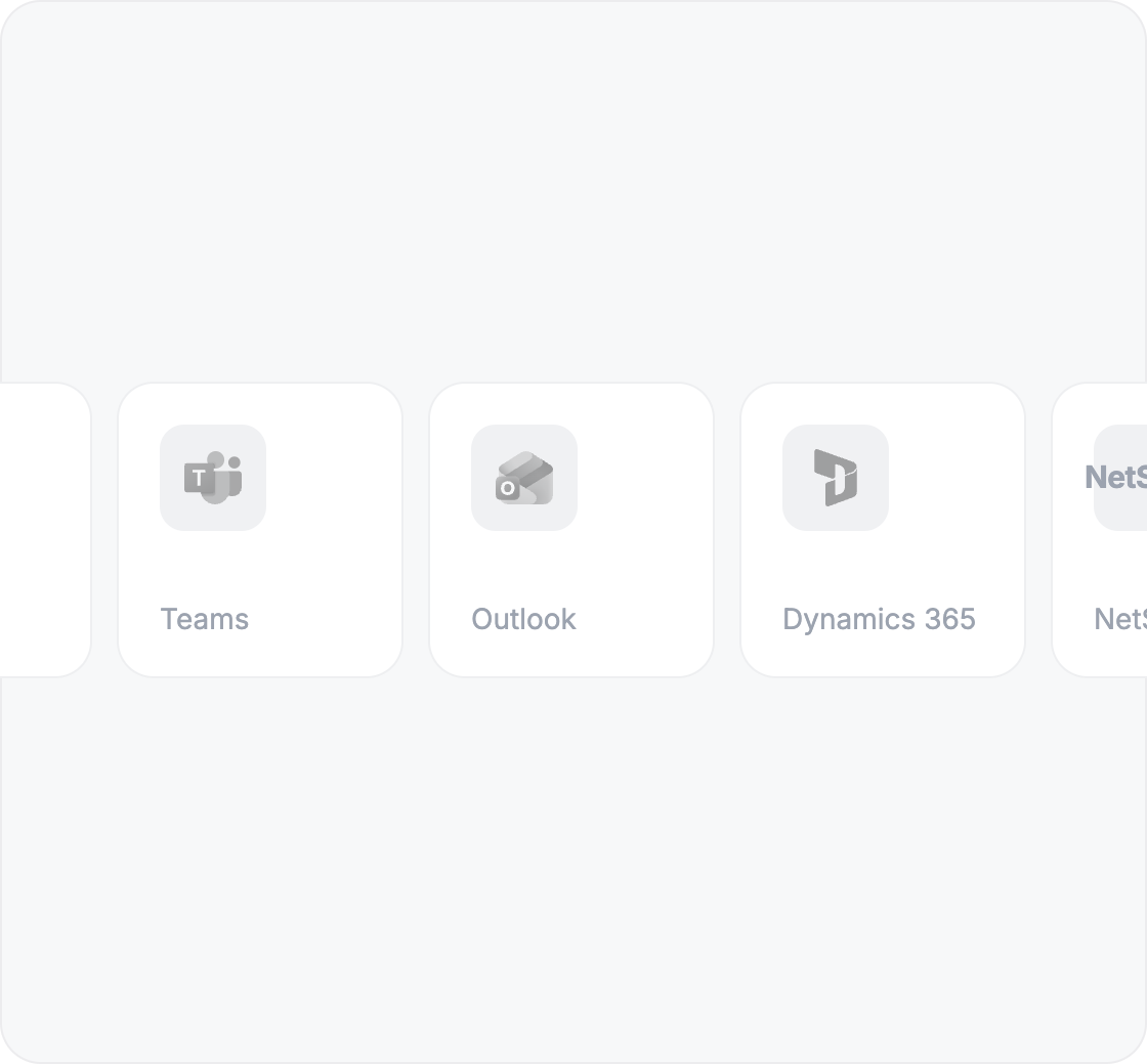 Cloudsquid-Integrationen für Teams, Outlook, Dynamics 365 und NetSuite